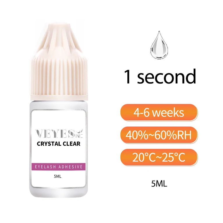 VEYES -Inc Professional Eyelash Extension Glue – 1 Sec Drying, 4-6 Weeks Retention, Clear Lash Adhesive