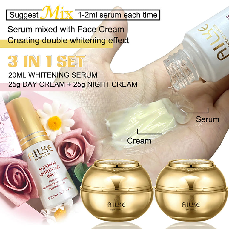 ✨ AILKE 24K Gold Facial Essence – Brightening & Hydrating Skincare Set ✨