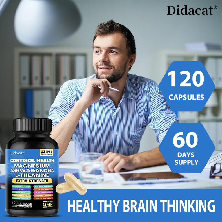 13-in-1 Cortisol Balance Capsules – Stress Relief, Brain Health & Mood Support