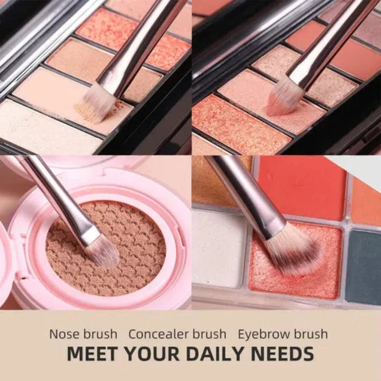 16-Piece Stand-Up Makeup Brush Set – Synthetic Foundation Brushes with 3 Sponges for Flawless Application