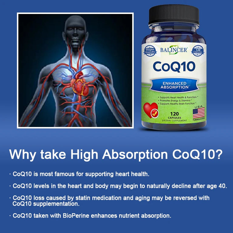 ✨ Organic Ultra High Absorption COQ10 – Heart Health, Energy Boost & Blood Pressure Support ✨