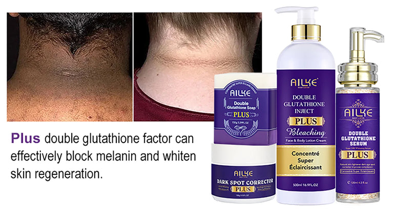 AILKE Glutathione Whitening Skincare Set – Hydrating & Even Skin Tone Solution ✨