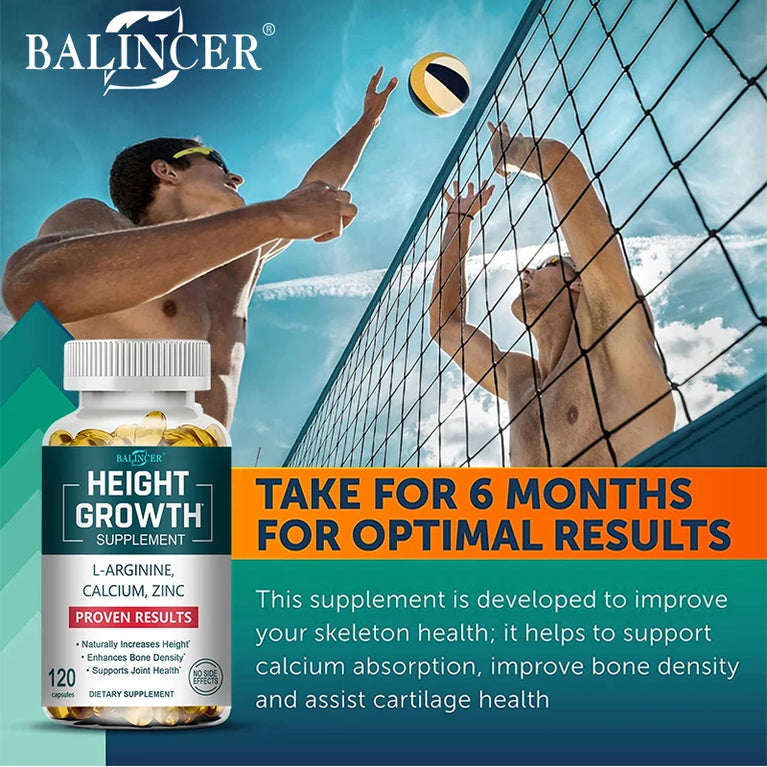 π BALINCER -Height Growth Supplement β Bone Strength, Joint Support & Natural Growth (120 Capsules) π