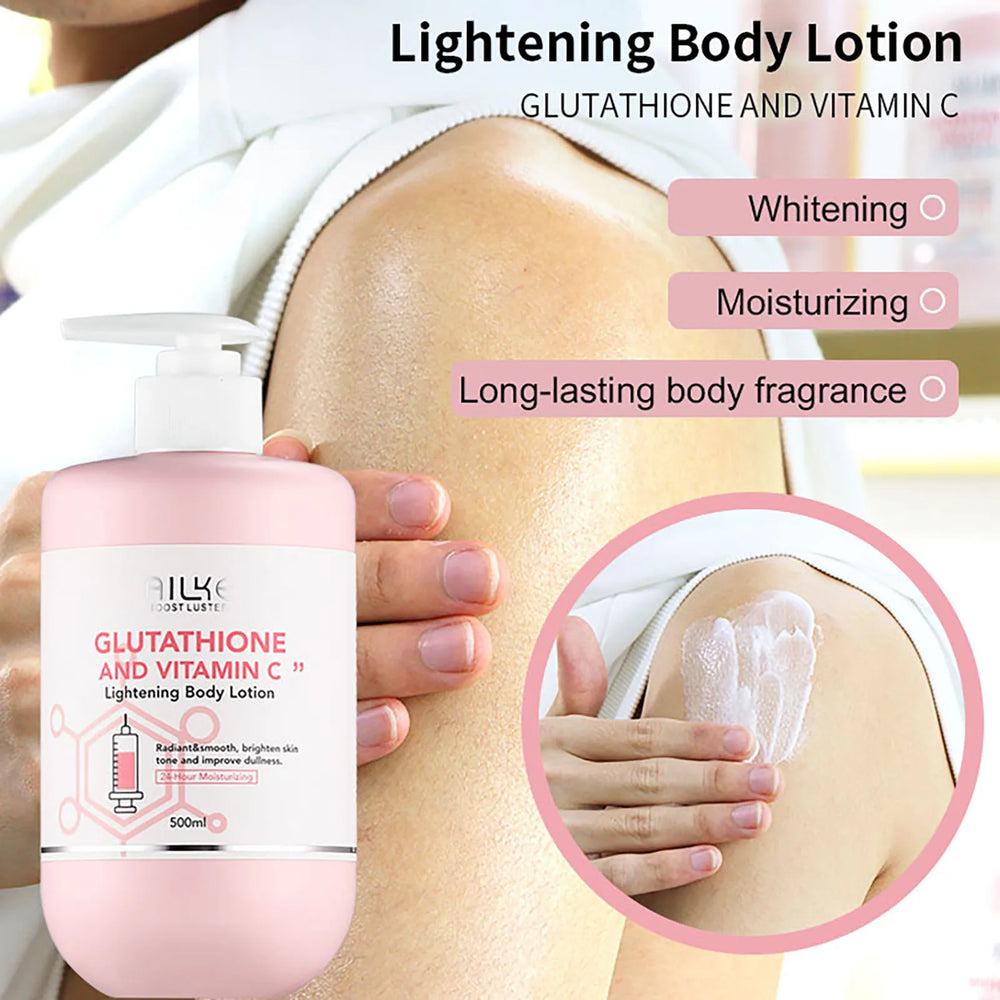 AILKE Vitamin C & Glutathione Brightening Body Lotion – Even Skin Tone & Glow for Neck, Elbows, Armpits, and Legs