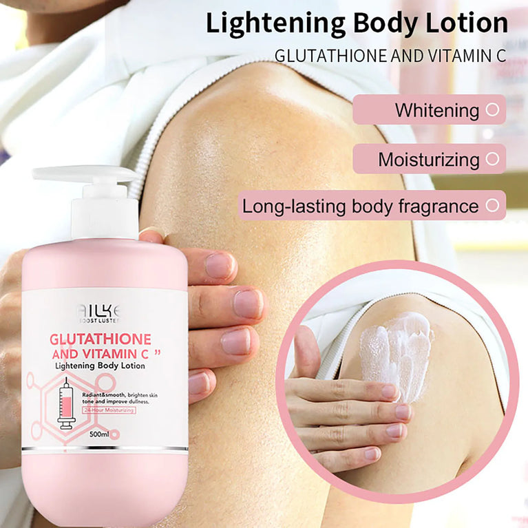 AILKE Vitamin C & Glutathione Brightening Body Lotion – Even Skin Tone & Glow for Neck, Elbows, Armpits, and Legs