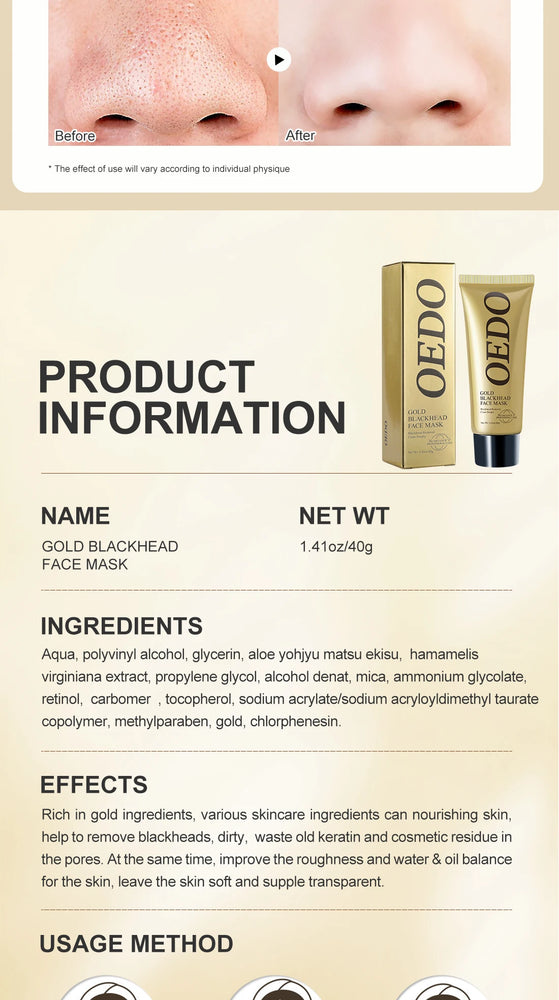 🖤OEDO -Blackhead Removal Mask – Deep Pore Cleansing, Acne Control & Skin Purifying 🖤