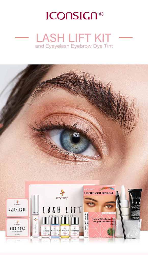ICONSIGN 2-in-1 Lash Lift & Brow Tint Kit – Long-Lasting Curl & Definition for Stunning Eyes