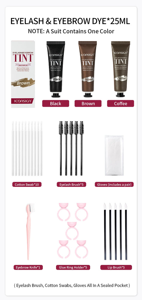 ICONSIGN Professional Lash & Brow Tint Kit – Long-Lasting, Waterproof & Smudge-Proof (60-90 Days)