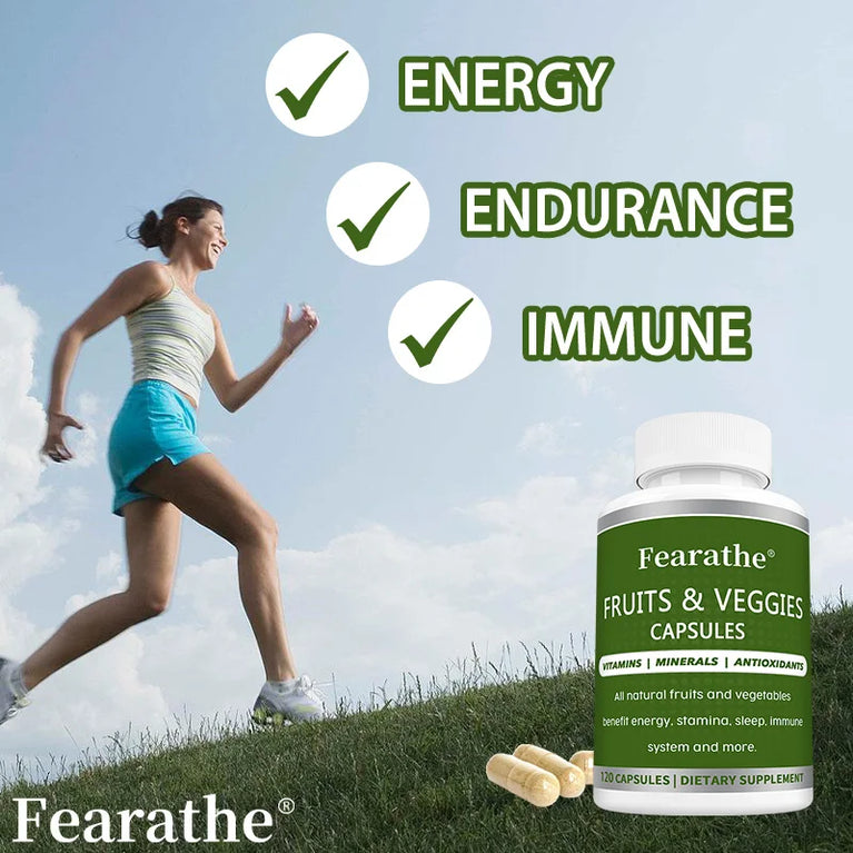 🍏 Fearathe -Fruit & Vegetable Capsules – Daily Superfood Supplement for Energy, Immunity & Wellness 🍓💊