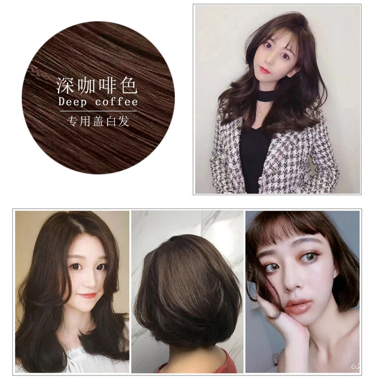 FAN KANG -Permanent Hair Dye Shampoo For Women Men Chestnut Coffee Black Fast Hair Coloring Dying Shampoo Natural Plant Essence Cream