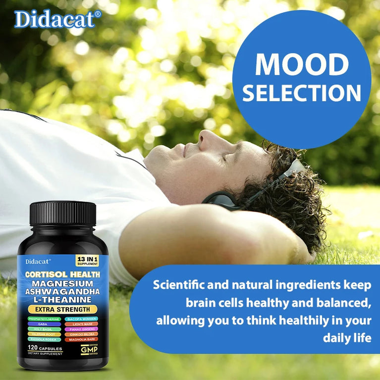 13-in-1 Cortisol Balance Capsules – Stress Relief, Brain Health & Mood Support