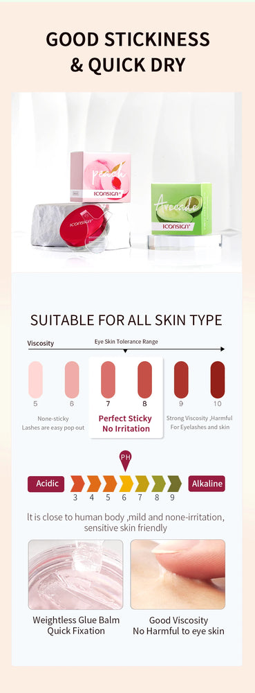 ICONSIGN 8g Fruits Glue Balm – Quick 10-Second Fix for Brow & Lash Lift | Waterproof & Long-Lasting Hold ✨