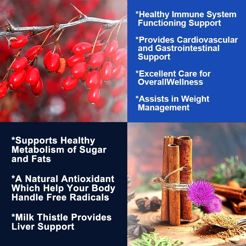 ✨FEARATHE -Berberine Capsules with Ceylon Cinnamon & Milk Thistle – Liver, Gut & Immune Support 🌿✨