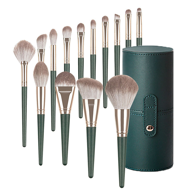 Green Cloud 14 Makeup Brushes Suit