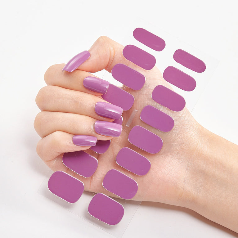 Pure Color Nail Stickers – 16 Easy-to-Apply, Long-Lasting Designs for a Perfect Manicure