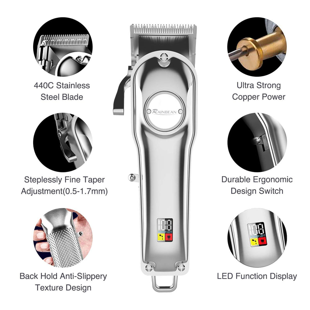 3-in-1 Men’s Hair Trimmer & Beard Grooming Kit – Waterproof, USB Rechargeable, LED Display