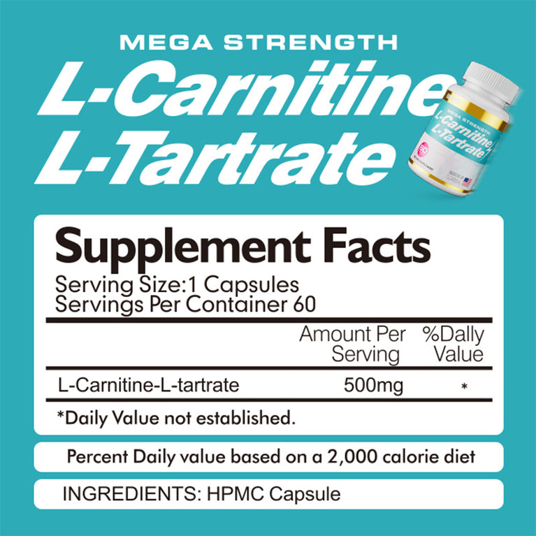 L-Carnitine L-Tartrate Capsules – Boost Energy, Metabolism & Fat Burning Naturally