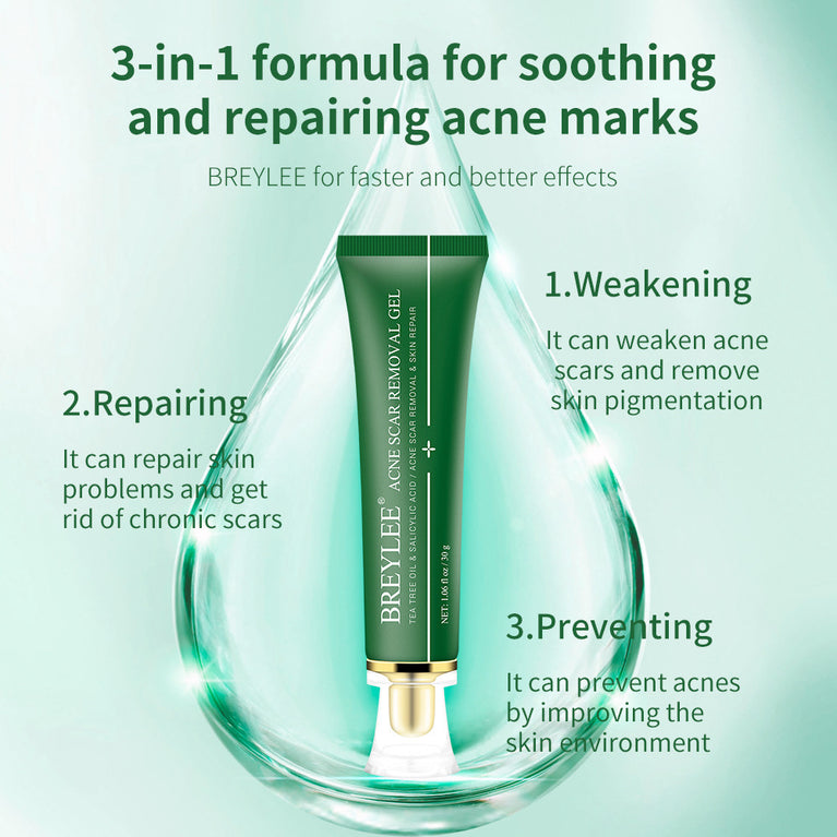 BREYLEE - Tea Tree Acne Scar Removal Gel – Fades Scars & Clears Skin