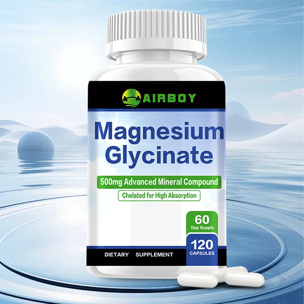 💪 Magnesium Glycinate 500mg – Complete Support for Nerves, Muscles, Bones & Sleep (120 Capsules) 💤❤️