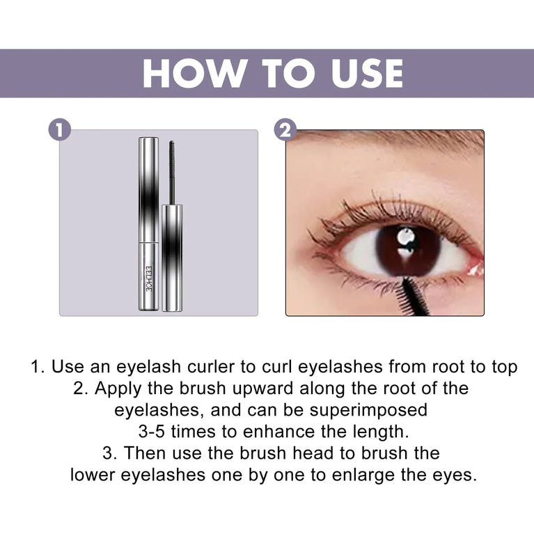 🌟 EELHOE -Waterproof Lengthening Mascara – Long-Lasting Lash Extension Effect for Bold, Beautiful Eyes 🌟
