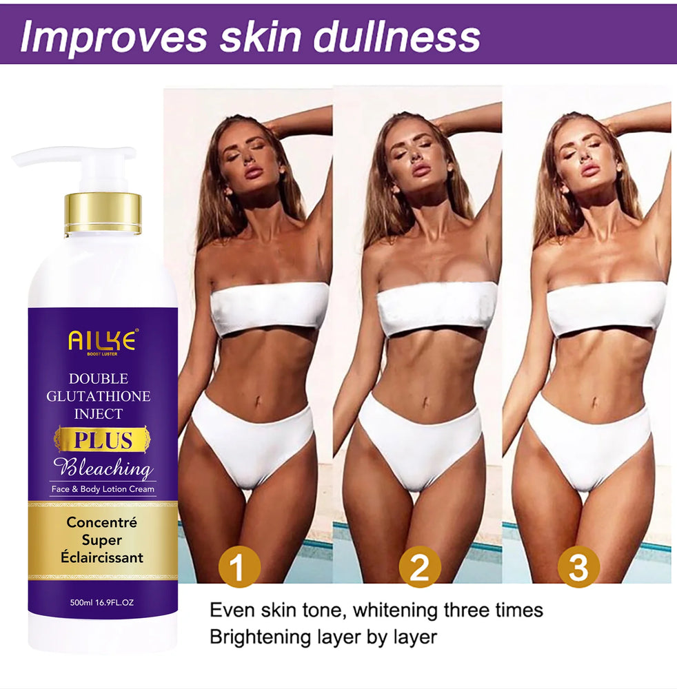 AILKE Glutathione Whitening Skincare Set – Hydrating & Even Skin Tone Solution ✨