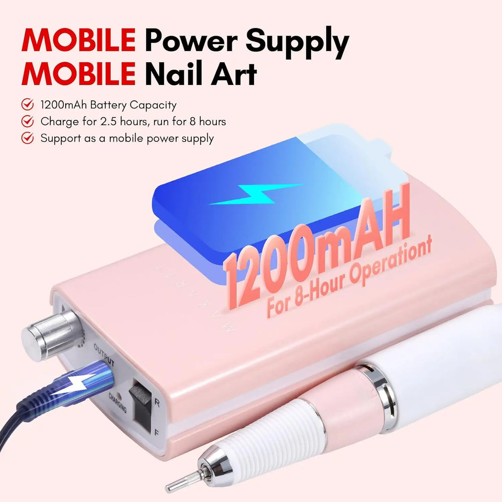 Makartt MALORY 30000RPM N💅 Makartt MALORY 30000RPM Nail Drill Machine – Rechargeable & Portable Electric E-File for Acrylic & Gel Nails 💖ail Drill Machine Rechargeable Portable Electric E File Remove Acrylic Gel with Nail Bits