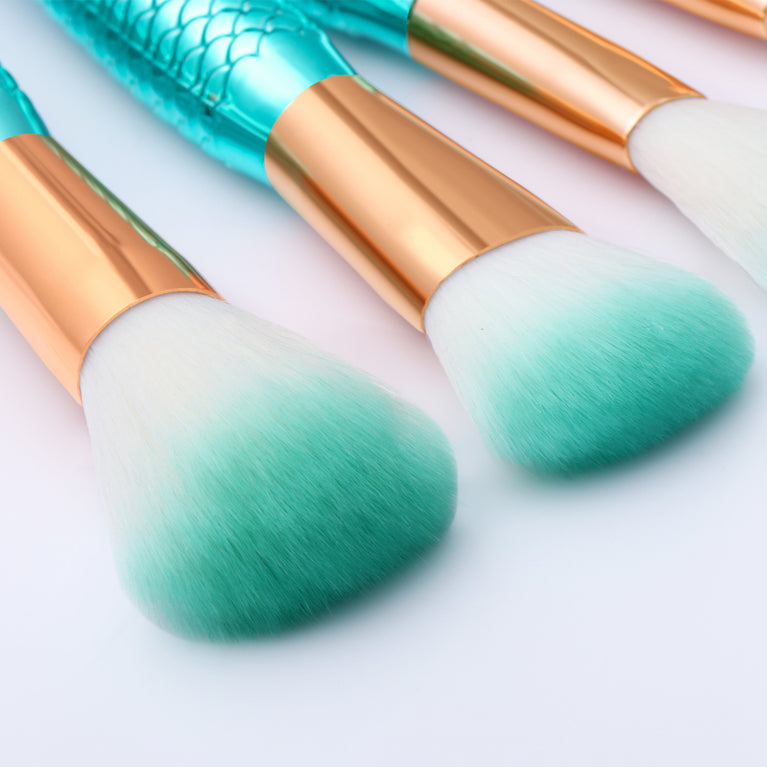 Mermaid Makeup Brush Set – Foundation, Eyebrow & Eyeliner-11PCS